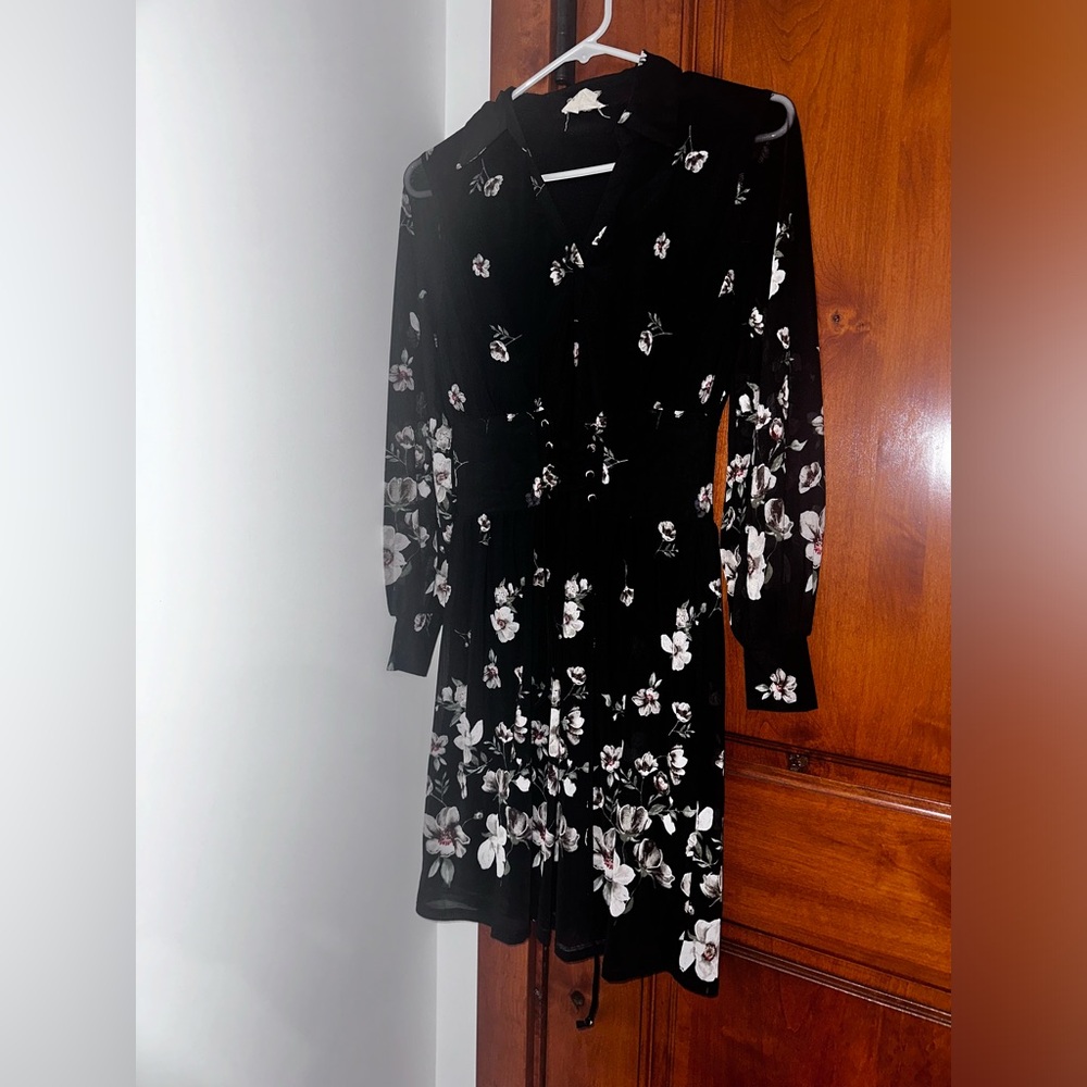 Floral Black Dress